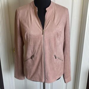 Alfani Pink Faux Suede Jacket Sz S NWOT